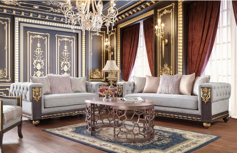 Victorian Hd-6030 – 3Pc Sofa Set By Homey Design | Mobilia Cleopatra 3 Victorian HD-6030 - 3PC Sofa Set By Homey Design - Image 1