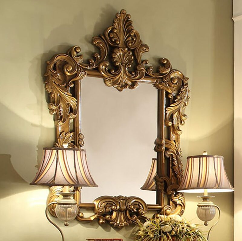 Met Ant Gold & Perfect Brown Mirror Hd-8008 By Homey Design | Mobilia Cleopatra 3 Met Ant Gold & Perfect Brown Mirror HD-8008 By Homey Design - Image 1