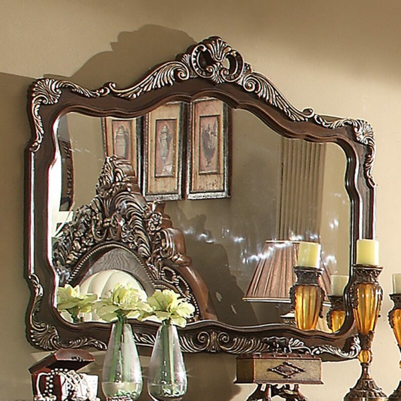 Brown Cherry Mirror Hd-8013 By Homey Design | Mobilia Cleopatra 3 Brown Cherry Mirror HD-8013 By Homey Design - Image 1
