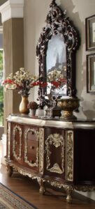 metallic finish dresser Loudon Champagne Metallic Dresser