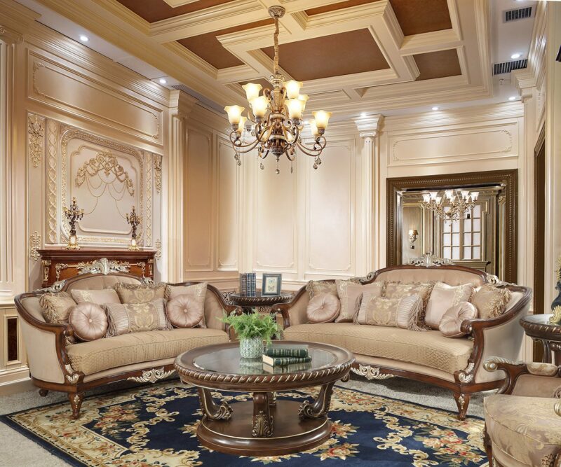 Mahoghany 3 Pcs Sofa Set Hd-8320 By Homey Design | Mobilia Cleopatra 3 Mahoghany 3 PCs Sofa Set HD-8320 By Homey Design - Image 1