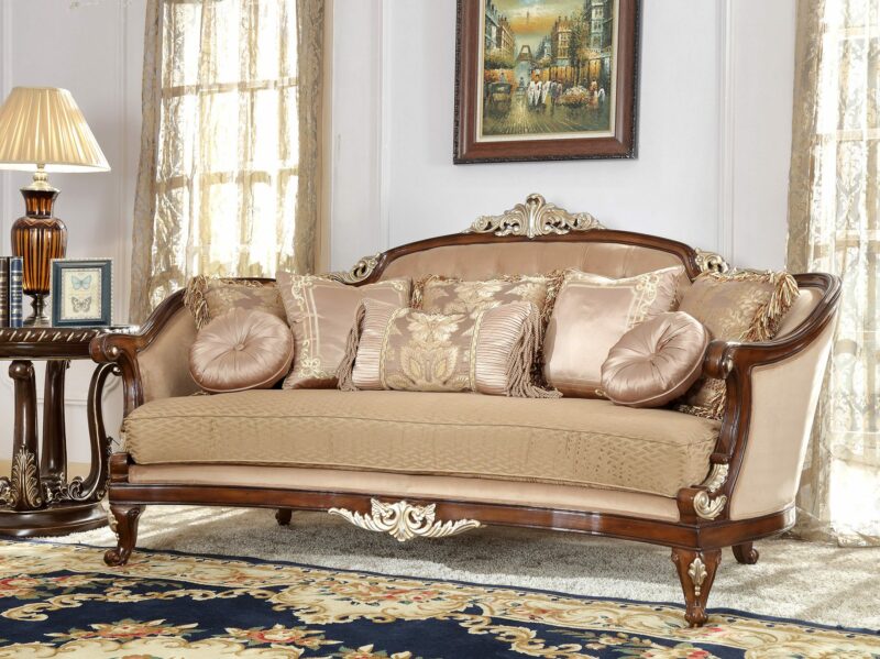 Mahogany Sofa Hd-8320 By Homey Design | Mobilia Cleopatra 3 Mahogany Sofa HD-8320 By Homey Design - Image 1