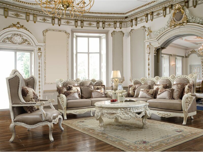 Luxury 3Pcs Sofa Set Hd-90 By Homey Design | Mobilia Cleopatra 3 Luxury 3PCs Sofa Set HD-90 By Homey Design - Image 1
