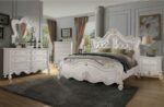 Ivory & Gold 4PC Eastern King Bedroom Set HD-999 By Homey Design