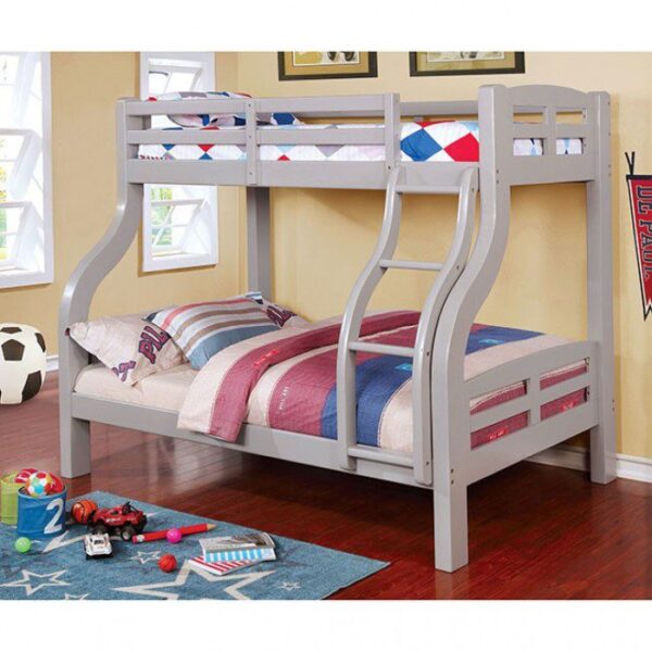 Solpine Twin/Full Bunk Bed CM-BK618GY BY Furniture of America - Image 2