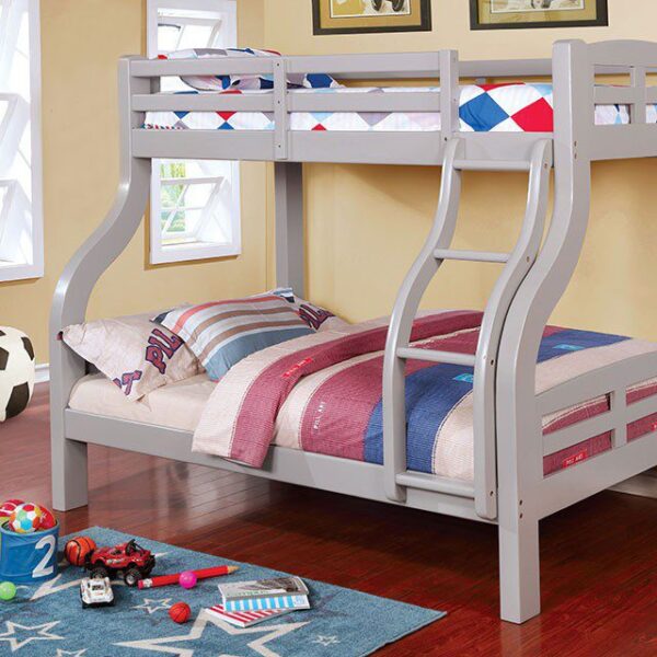 Solpine Twin/Full Bunk Bed CM-BK618GY BY Furniture of America - Image 3