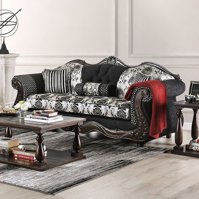 Black Ronja Sofa Sm6432-Sf By Furniture Of America | Mobilia Cleopatra 3 Black Ronja Sofa SM6432-SF BY Furniture of America - Image 1
