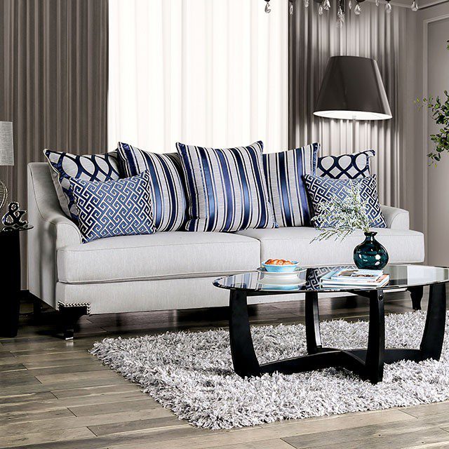 Light Gray Sisseton Sofa Sm2207-Sf By Furniture Of America | Mobilia Cleopatra 3 Light Gray Sisseton Sofa SM2207-SF BY Furniture of America - Image 1