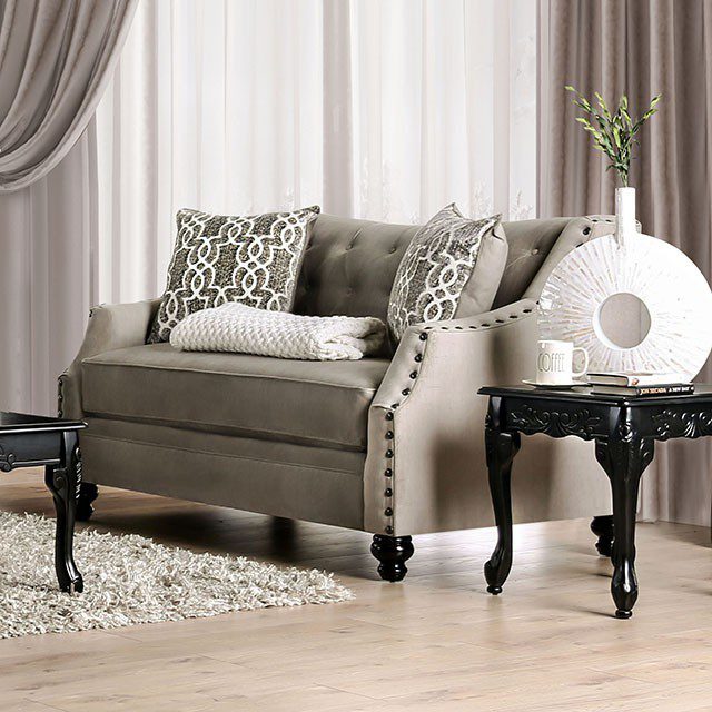Light Brown Ezrin Love Seat Sm2668-Lv By Furniture Of America | Mobilia Cleopatra 3 Light Brown Ezrin Love Seat SM2668-LV BY Furniture of America - Image 1