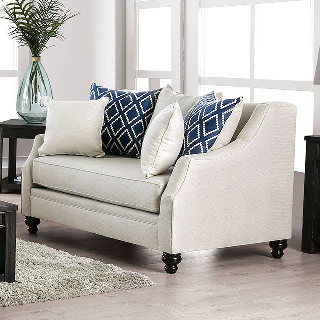 Ivory Nefyn Love Seat Sm2669-Lv By Furniture Of America | Mobilia Cleopatra 3 Ivory Nefyn Love Seat SM2669-LV BY Furniture of America - Image 1