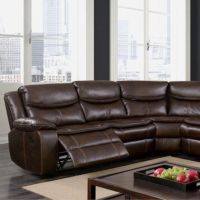 Pollux Sectional Cm6982Br By Furniture Of America | Mobilia Cleopatra 3 Pollux Sectional CM6982BR By Furniture of America - Image 1