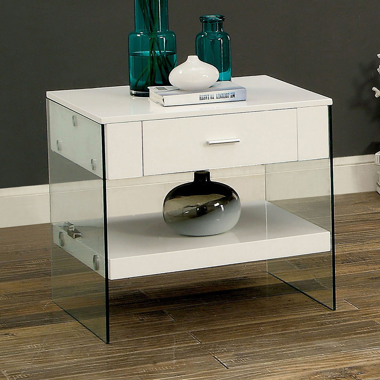 Raya End Table Cm4451Wh-E By Furniture Of America | Mobilia Cleopatra 3 Raya End Table CM4451WH-E By Furniture of America - Image 1