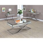 Sundance Coffee Table CM4230CRM-C By Furniture of America in Chrome – View 2