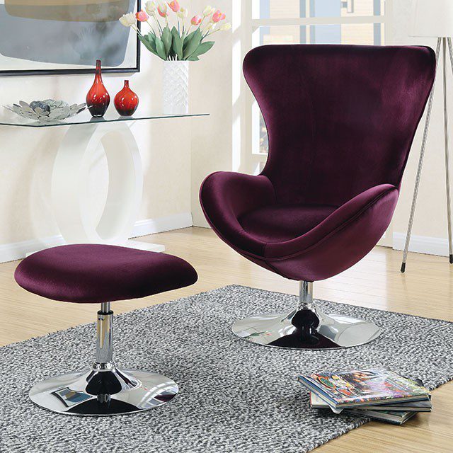 Eloise Chair W/ Ottoman Cm-Ac6841 By Furniture Of America | Mobilia Cleopatra 3 Eloise Chair w/ Ottoman CM-AC6841 By Furniture of America - Image 1