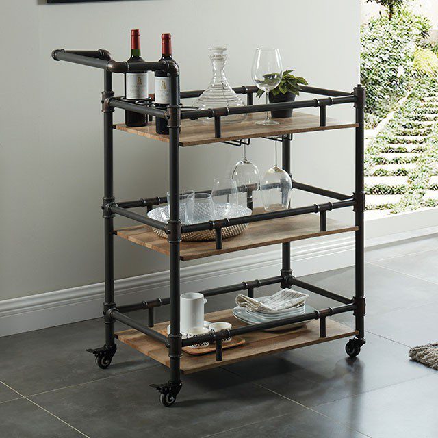 Aylmer Serving Cart Cm-Ac246 By Furniture Of America | Mobilia Cleopatra 3 Aylmer Serving Cart CM-AC246 By Furniture of America - Image 1