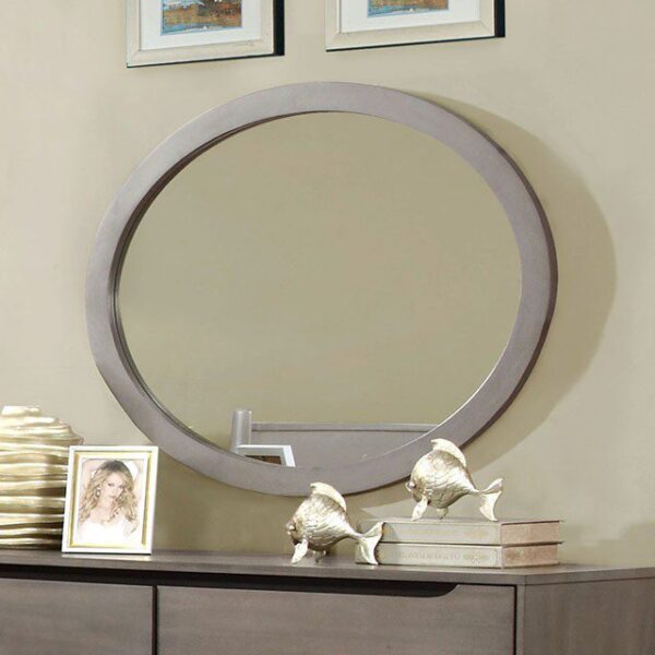 Lennart Oval Mirror CM7386GY-MO By Furniture of America - Image 2