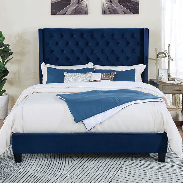 Navy Ryleigh Bed Cm7141Nv By Furniture Of America | Mobilia Cleopatra 3 Navy Ryleigh Bed CM7141NV By Furniture of America - Image 1
