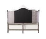Velvet & Antique Platinum Finish Ausonia Bed by ACME - Image 2