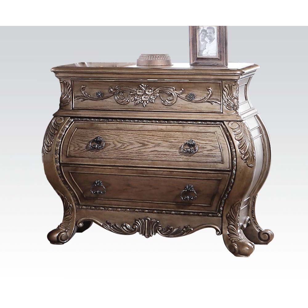 Vintage Oak Finish Ragenardus Nightstand 26313 By Acme | Mobilia Cleopatra 3 Vintage Oak Finish Ragenardus Nightstand 26313 by ACME - Image 1