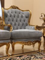 Handmade Classic Sky Blue Chair - Image 2