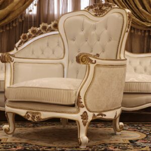 Handmade Lion White Chair |