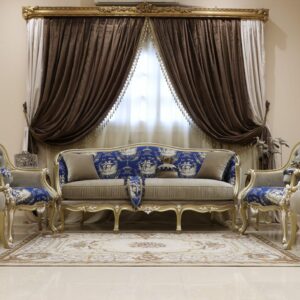 Handmade 5Pcs- Napoleon Blue Sofa Set |