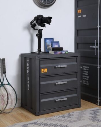 Gunmetal Cargo Chest W/3 Drawers 37957 by ACME