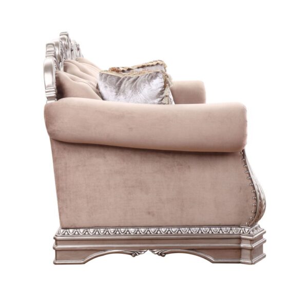 Velvet & Antique Silver Finish Northville Sofa 56930 by ACME - Image 3