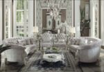 Versailles Sofa With 5 Pillows in Ivory Velvet 52085 By ACME - Image 3