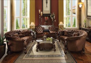 Brown Velvet & Cherry Oak Versailles Sofa W/5 Pillows 52080 By ACME