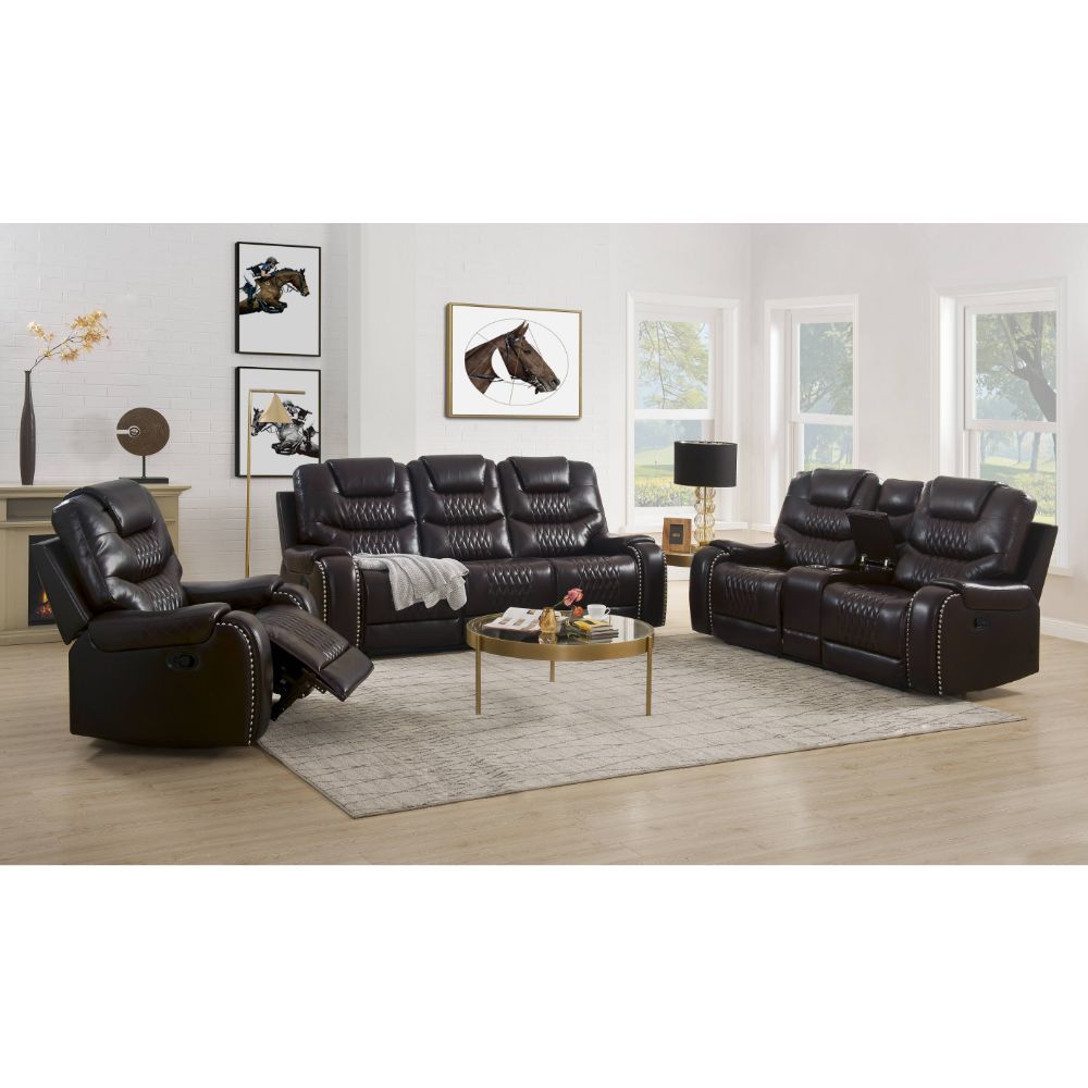 Brown Braylon Sofa By Acme | Mobilia Cleopatra 3 Brown Braylon Sofa by ACME - Image 1