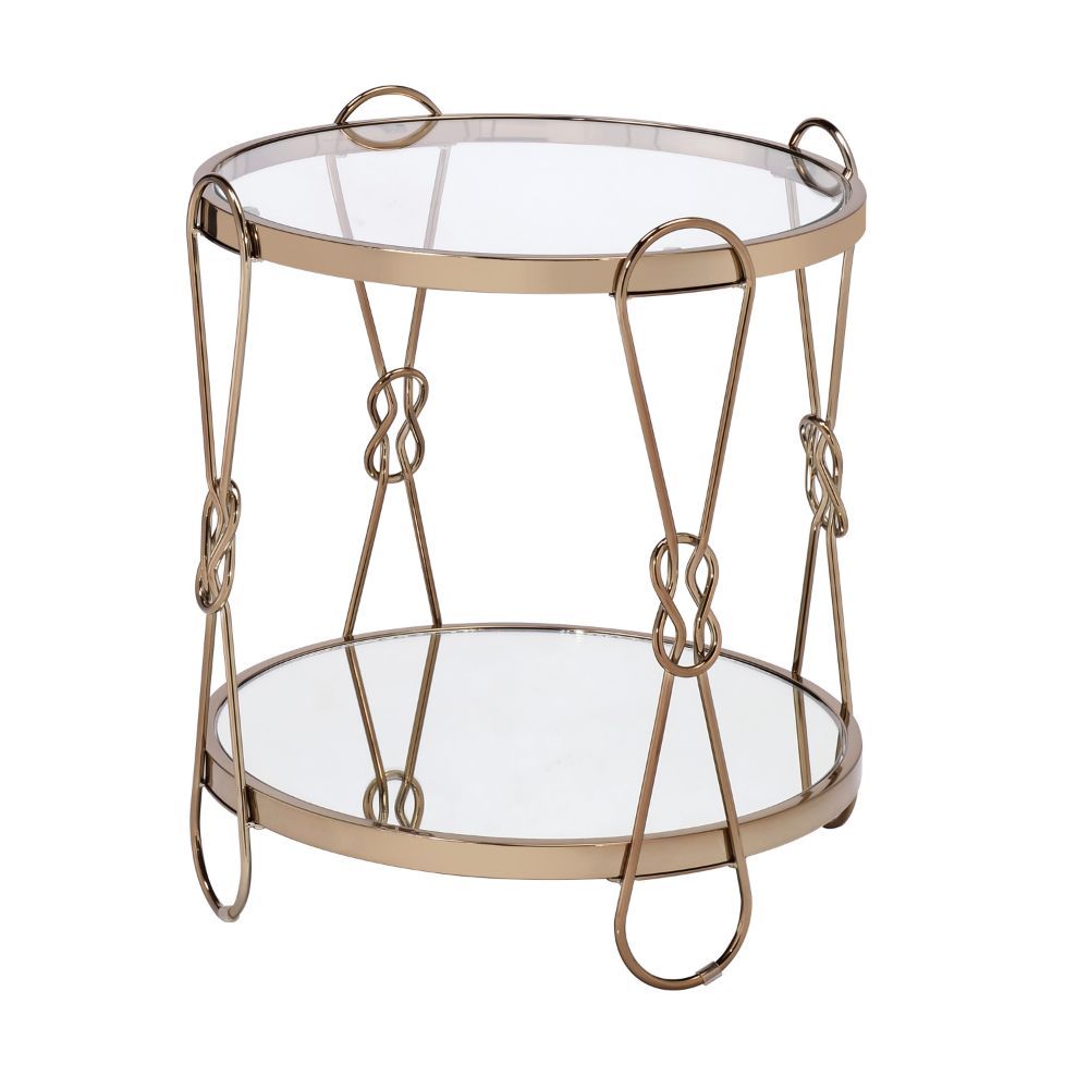 Champagne Zekera End Table 83942 By Acme | Mobilia Cleopatra 3 Champagne Zekera End Table 83942 by ACME - Image 1