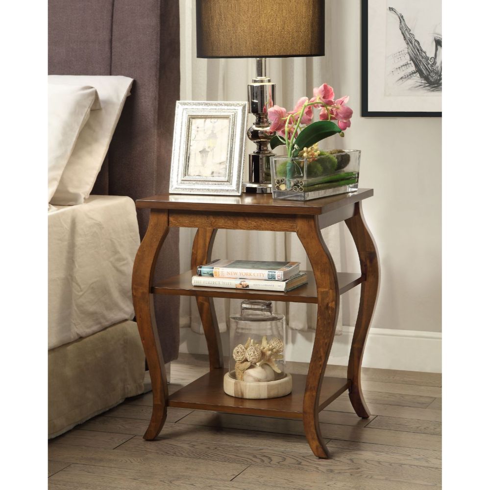 Walnut Becci End Table By Acme | Mobilia Cleopatra 3 Walnut Becci End Table by ACME - Image 1