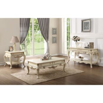 Antique White Finish Ragenardus End Table 86022 by ACME