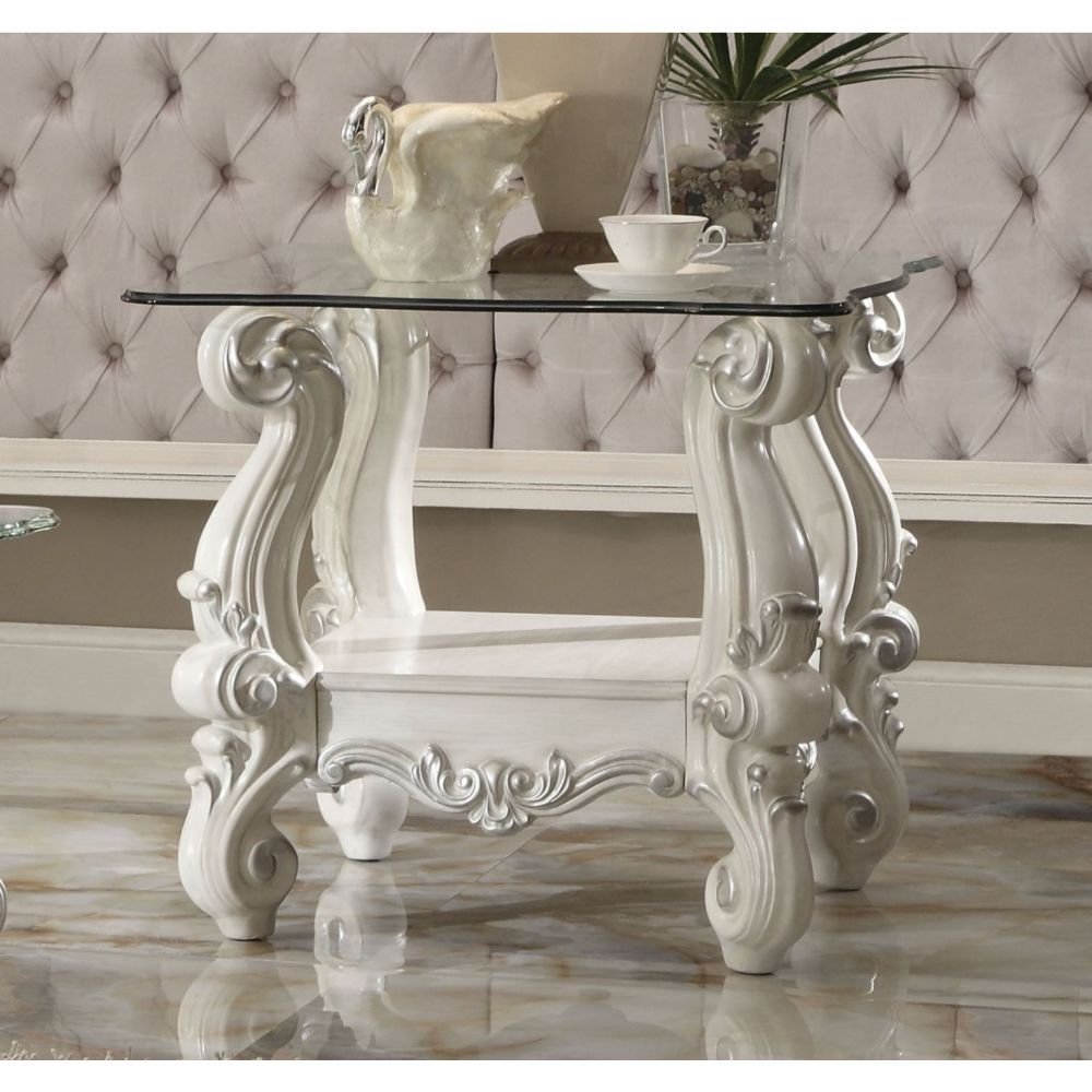 Bone White Versailles End Table 82104 By Acme | Mobilia Cleopatra 3 Bone White Versailles End Table 82104 by ACME - Image 1