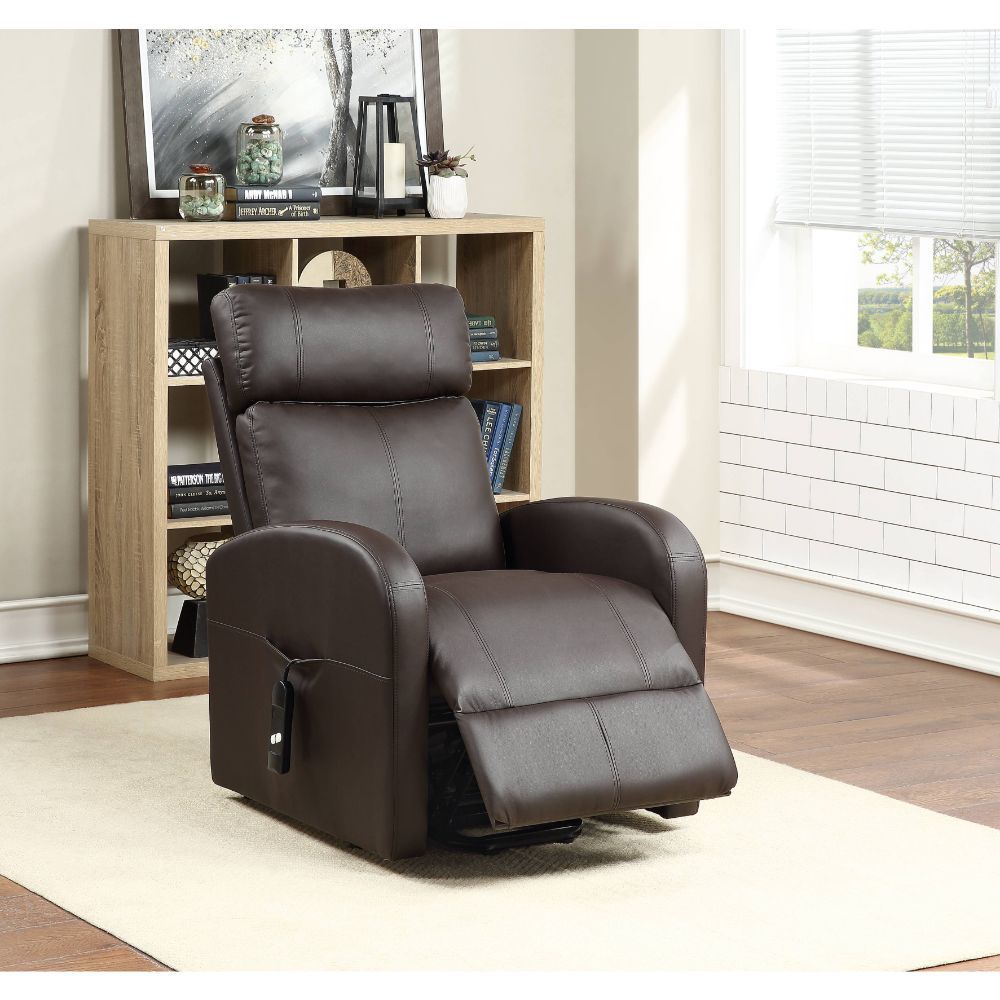 Brown Ricardo Recliner By Acme | Mobilia Cleopatra 3 Brown Ricardo Recliner by ACME - Image 1