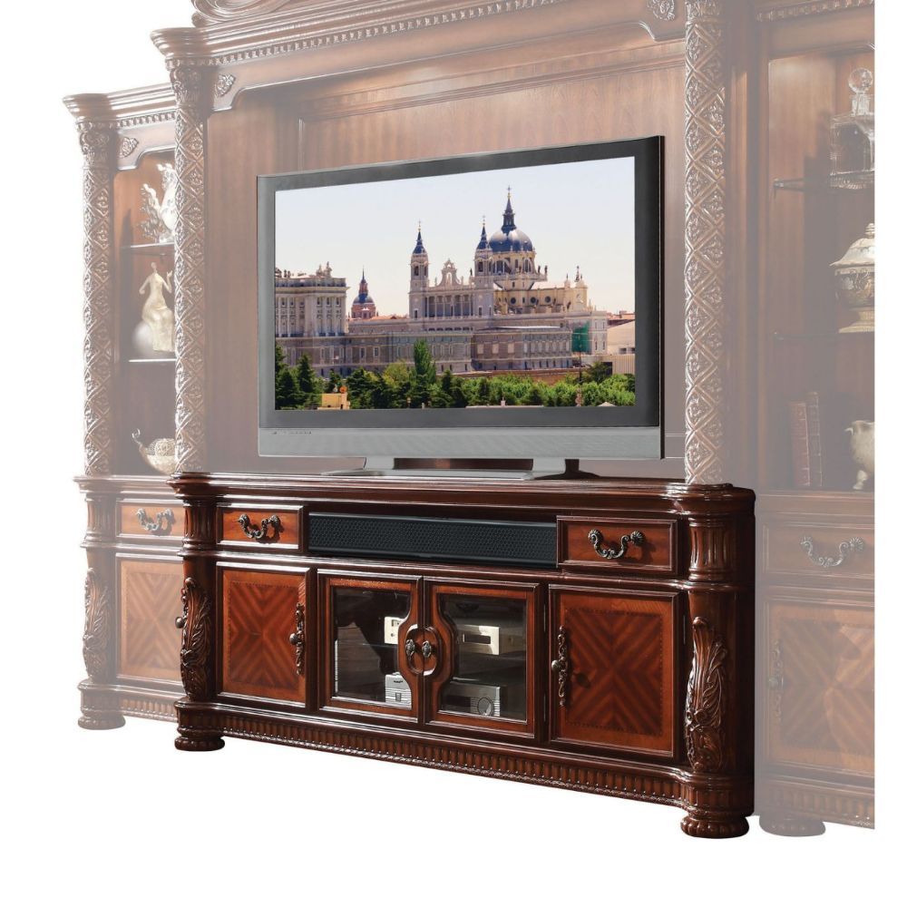 Vendome Ii Tv Stand In Cherry Finish 91318 By Acme | Mobilia Cleopatra 3 Vendome II TV Stand in Cherry Finish 91318 by ACME - Image 1
