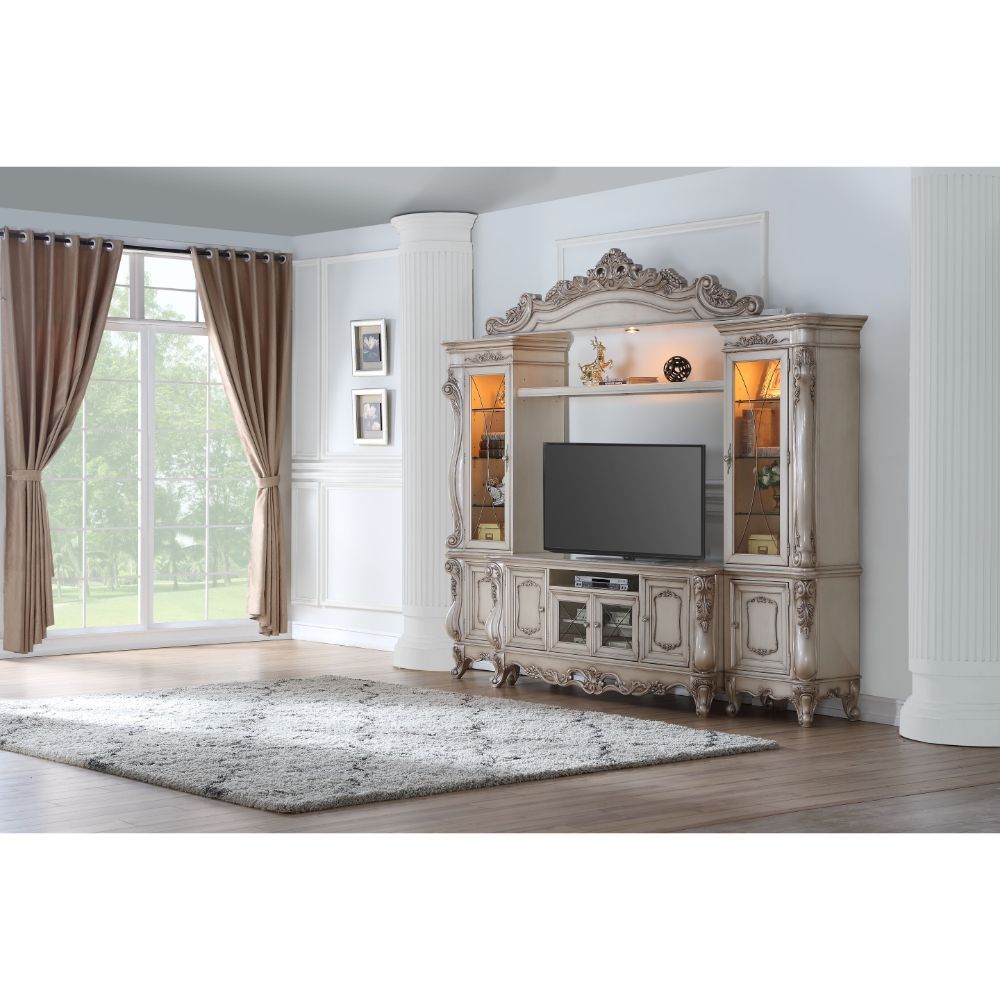 Golden Ivory Finish Gorsedd Entertainment Center 91440 By Acme | Mobilia Cleopatra 3 Golden Ivory Finish Gorsedd Entertainment Center 91440 by ACME - Image 1
