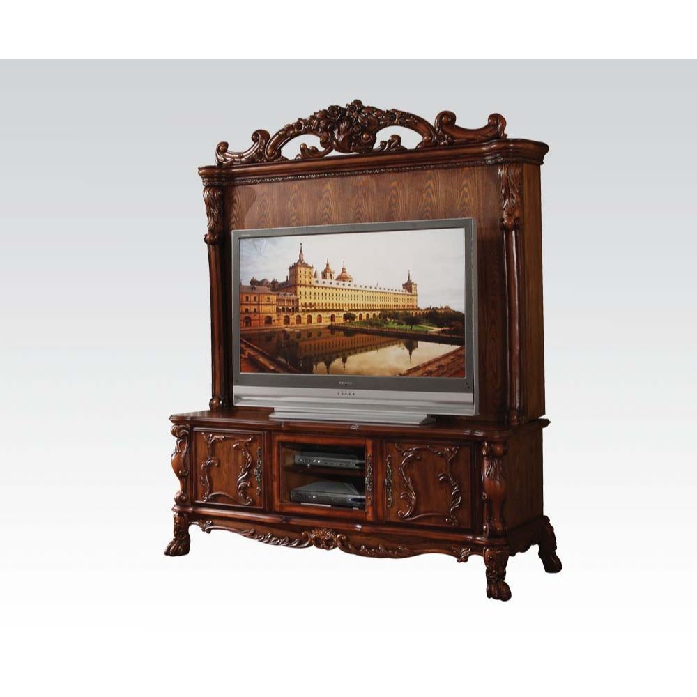 Cherry Oak Dresden Entertainment Center 12163 By Acme | Mobilia Cleopatra 3 Cherry Oak Dresden Entertainment Center 12163 by ACME - Image 1