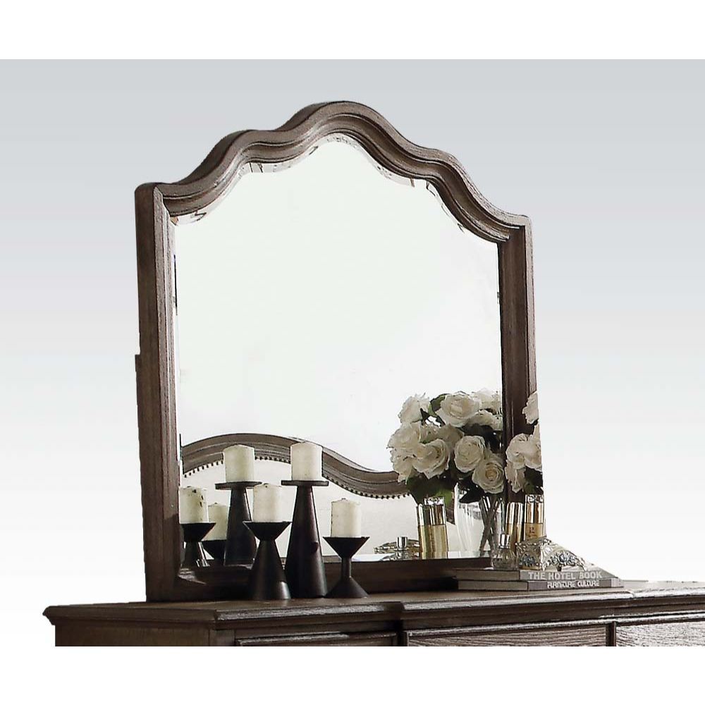 Weathered Oak Baudouin Mirror 26114 By Acme | Mobilia Cleopatra 3 Weathered Oak Baudouin Mirror 26114 by ACME - Image 1
