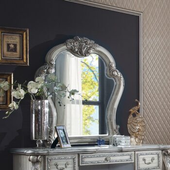 Vintage Bone White Finish Dresden Mirror 28174 by ACME