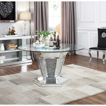 Noralie Round Single Pedestal Dining Table by ACME