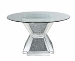 Noralie Hourglass Dining Table By ACME in Mirrored – View 3