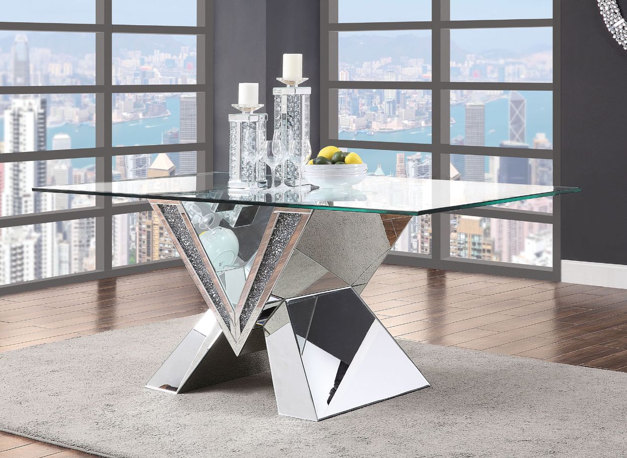Noralie Dining Table With “X” Shape Base By Acme | Mobilia Cleopatra 3 Noralie Dining Table With "X" Shape Base by ACME - Image 1