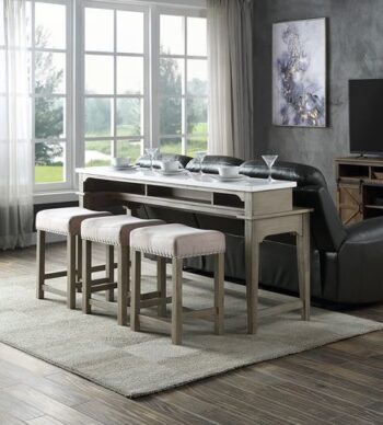 Wandella 4PC Pack Counter Height Table Set with USB DN00089 by ACME