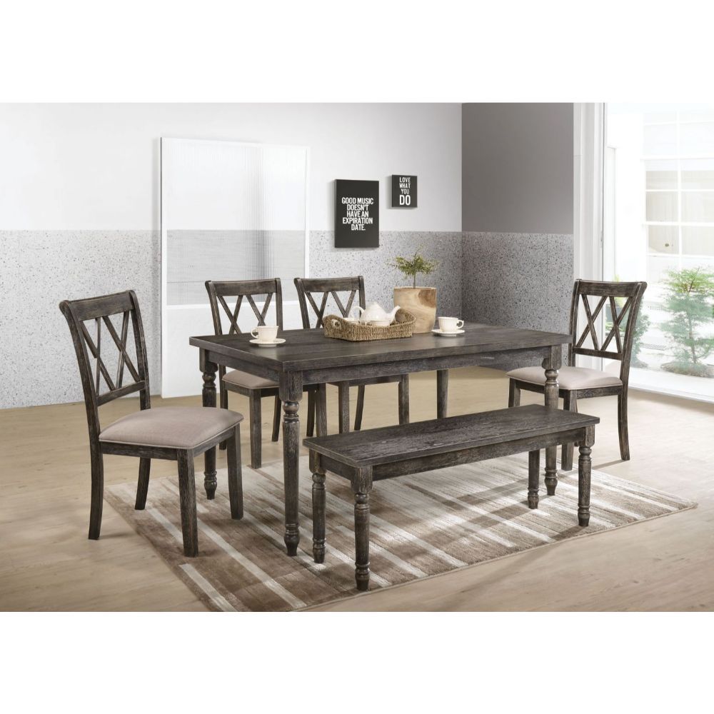 Weathered Gray Claudia Ii Dining Table 71880 By Acme | Mobilia Cleopatra 3 Weathered Gray Claudia II Dining Table 71880 by ACME - Image 1