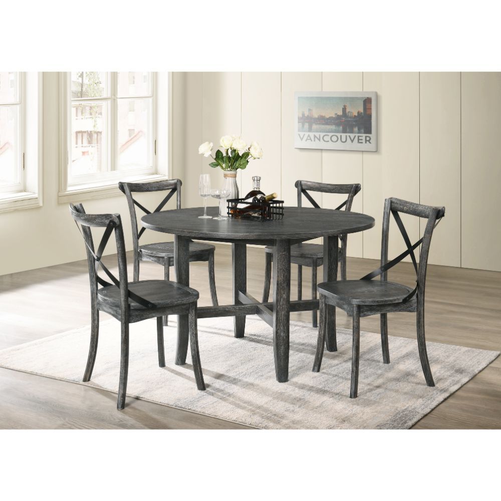 Rustic Gray Kendric Dining Table 71895 By Acme | Mobilia Cleopatra 3 Rustic Gray Kendric Dining Table 71895 by ACME - Image 1