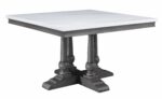 Marble Top Top & Gray Oak Finish Yabeina Square Dining Table 73270 by ACME - Image 4