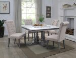 Marble Top Top & Gray Oak Finish Yabeina Square Dining Table 73270 by ACME - Image 5