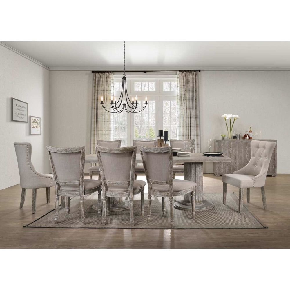 Gray Gabrian Dining Table 60170 By Acme | Mobilia Cleopatra 3 Gray Gabrian Dining Table 60170 by ACME - Image 1